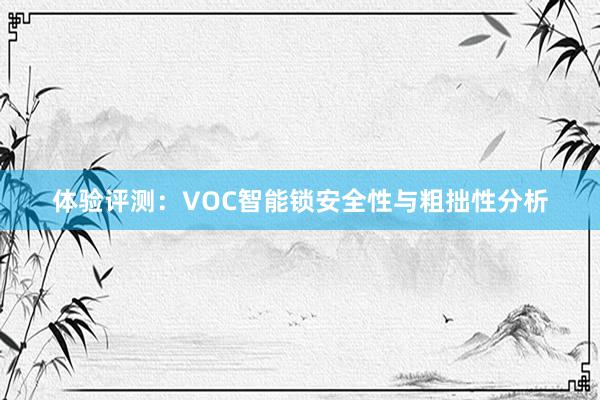 体验评测：VOC智能锁安全性与粗拙性分析